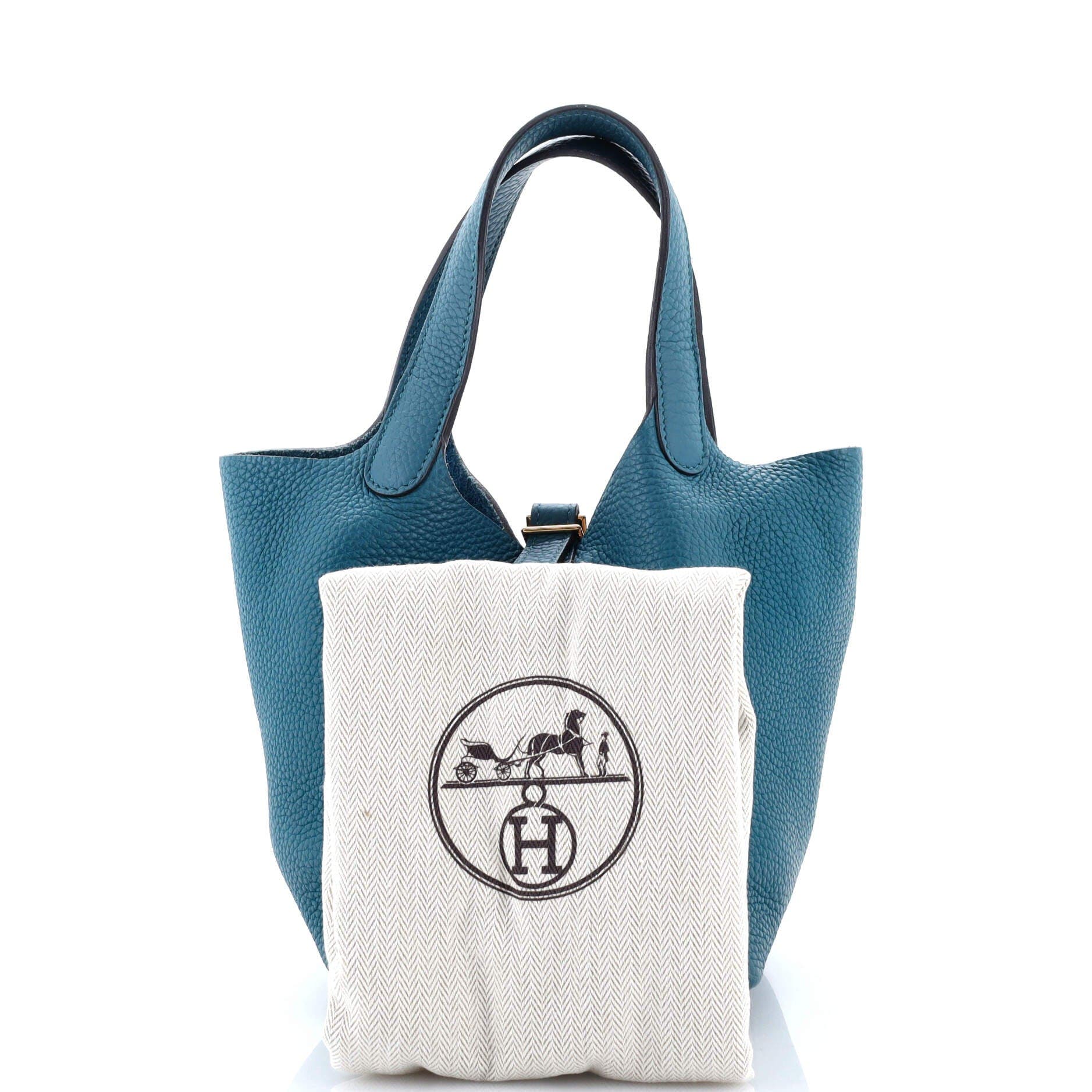 Pre-Owned Hermes Picotin Lock Bag Clemence PM, Alternate, color, Vert Bosphore