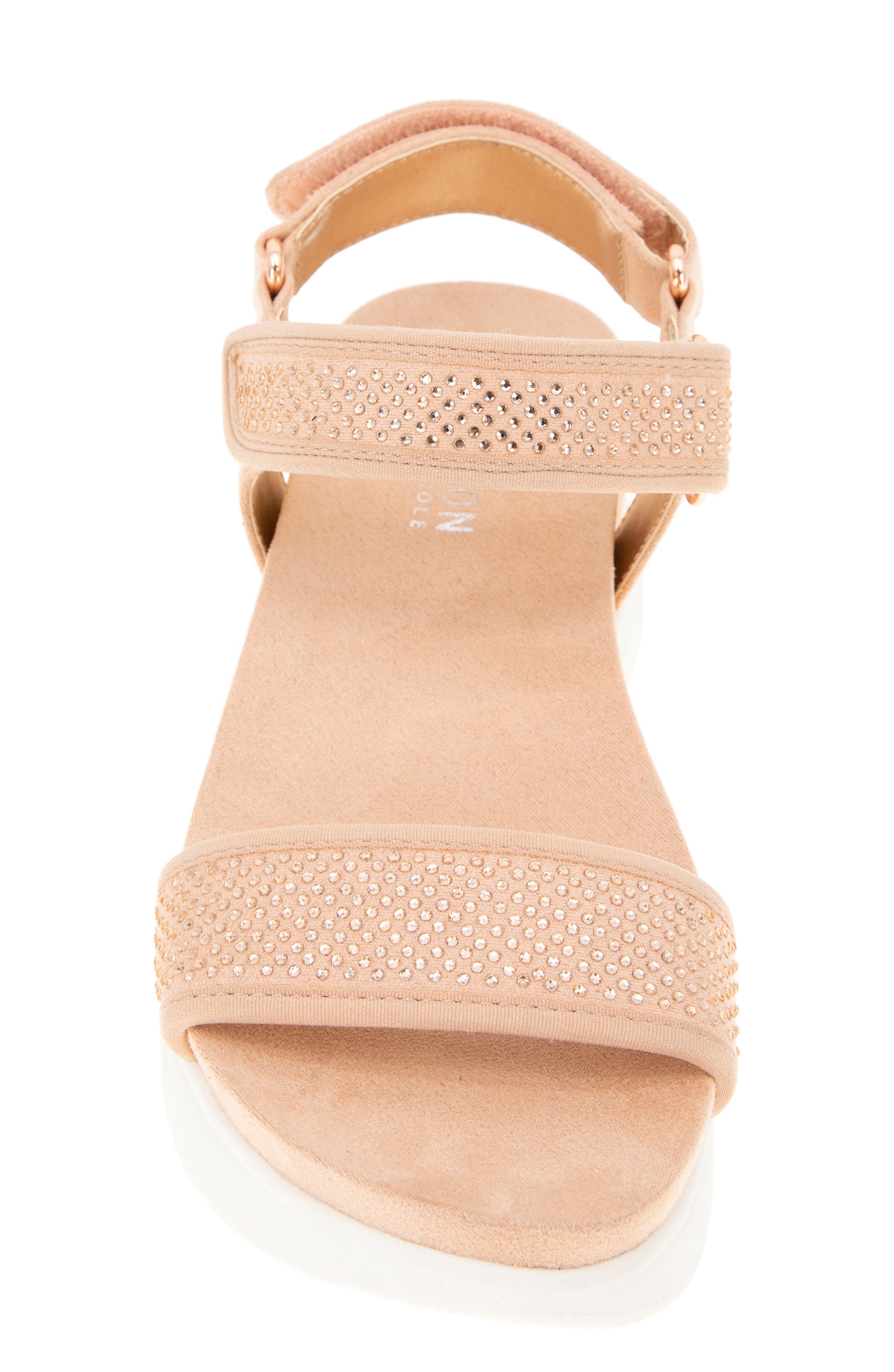Reaction Kenneth Cole Halsey Ankle Strap Platform Sandal, Alternate, color, Blush Knit