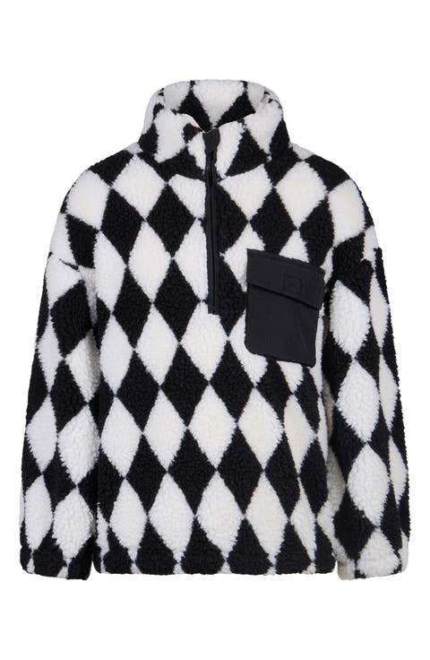 Kids' Harlequin Half Zip Sherpa Pullover