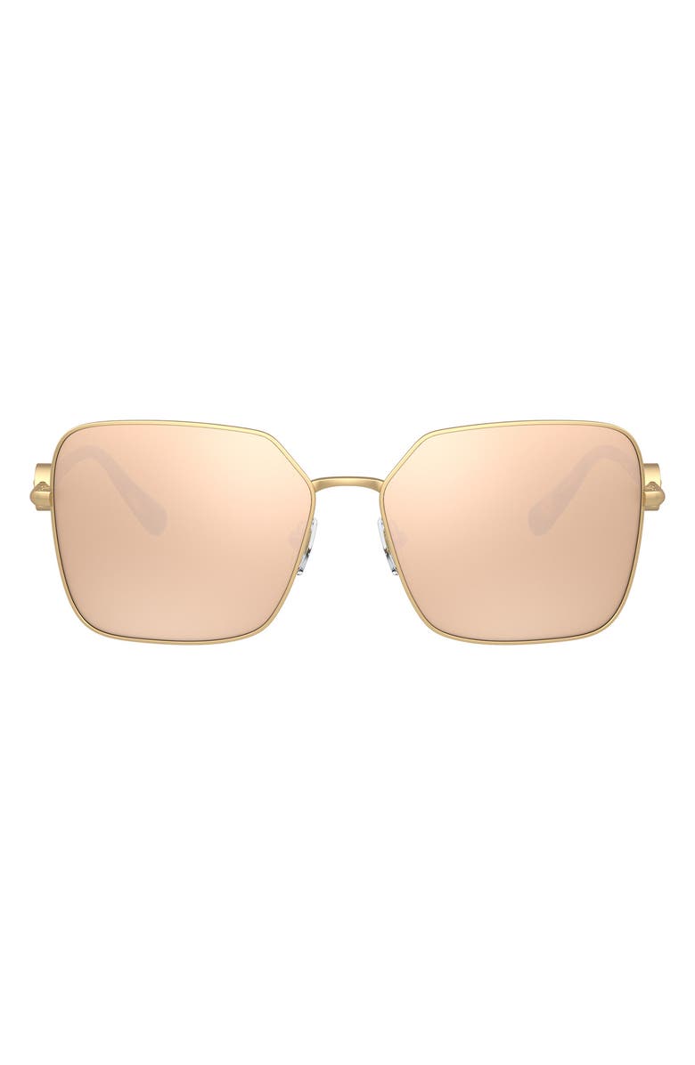 Versace 59mm Polarized Square Sunglasses, Main, color, Matte Gold