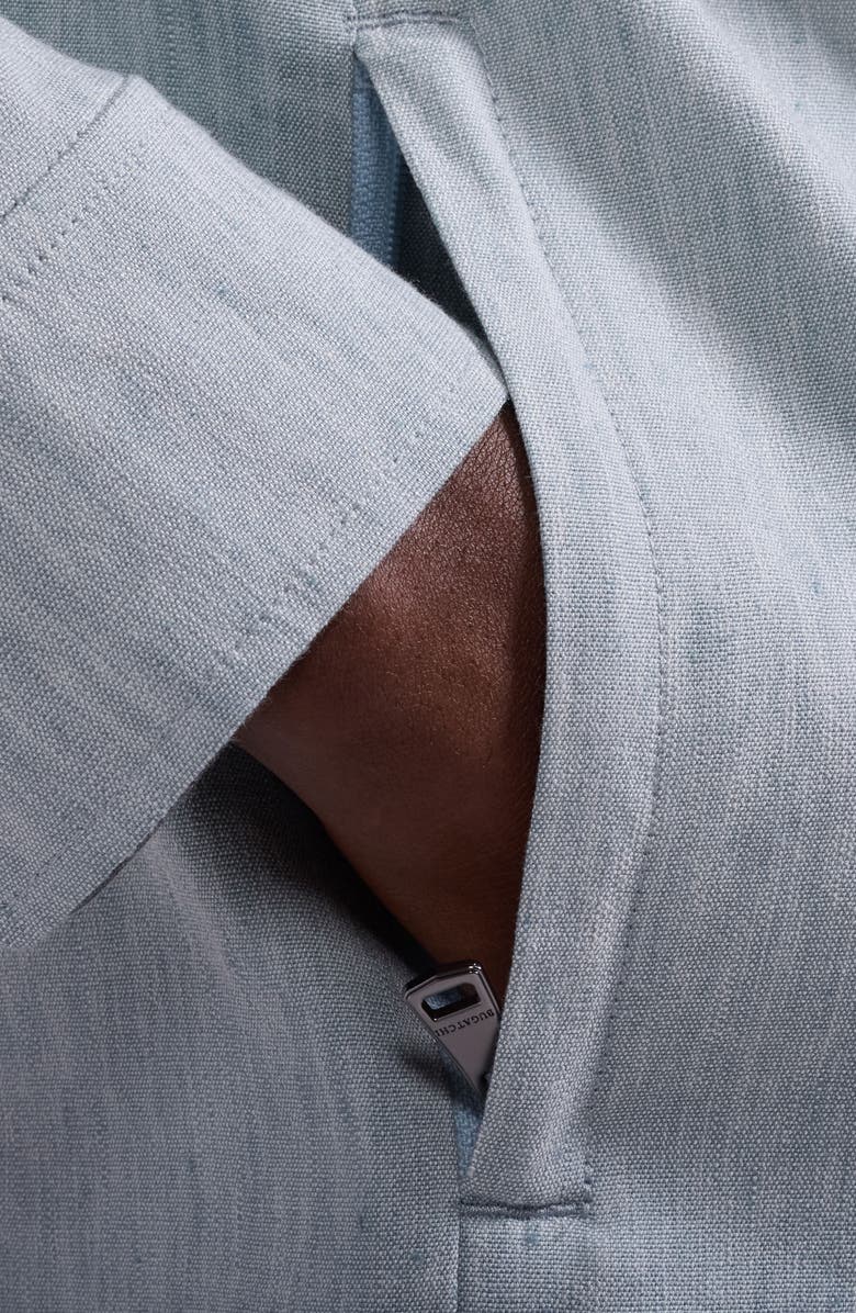 Bugatchi Aerolinen Linen Blend Shirt Jacket, Alternate, color, Shark