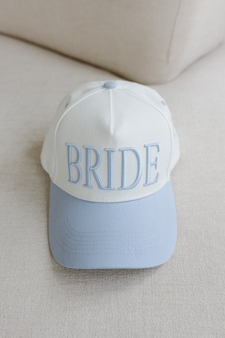 Bride Embroidered Hat, Alternate, color, Blue