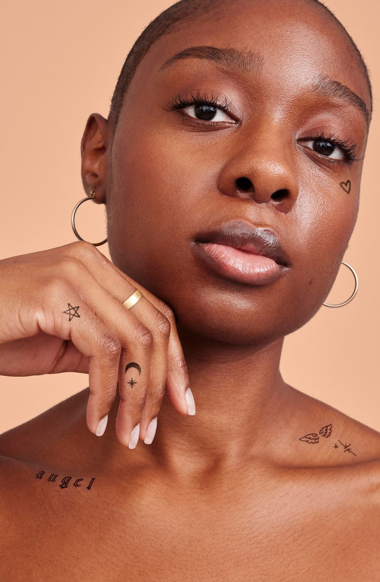 INKED by Dani Angelic Temporary Tattoos, Alternate, color, Black