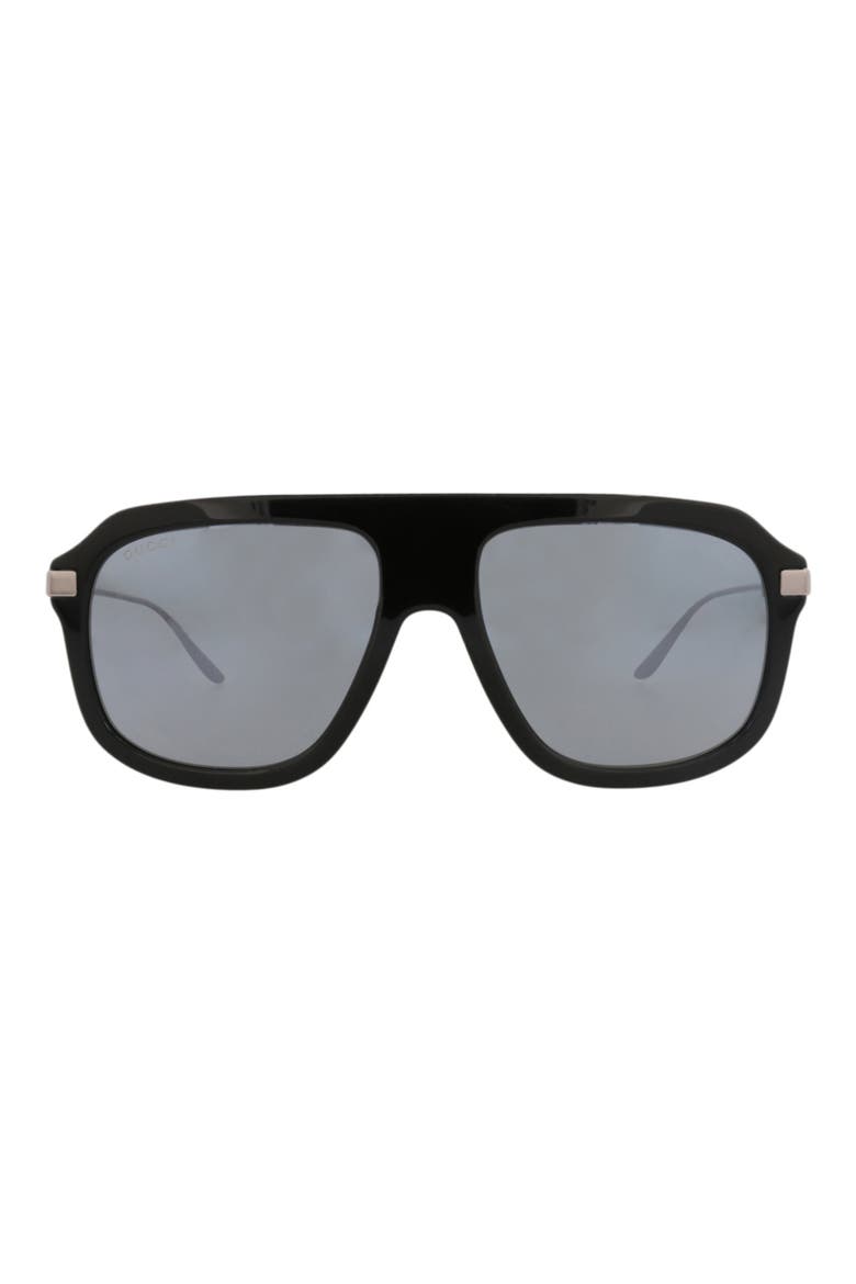 GG1309S Square Sunglasses, Main, color, BLACK RUTHENIUM SILVER
