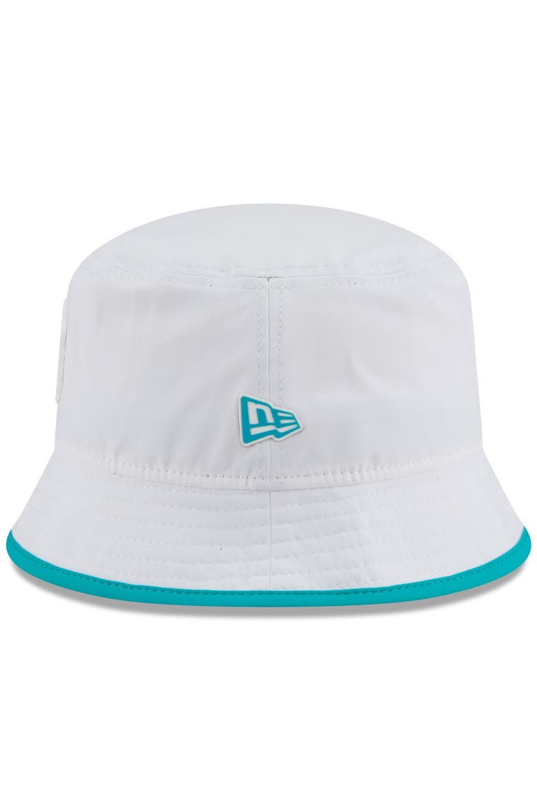 Men's New Era  White Miami Dolphins 2025 NFL Training Camp Stretch Bucket Hat, Alternate, color, White