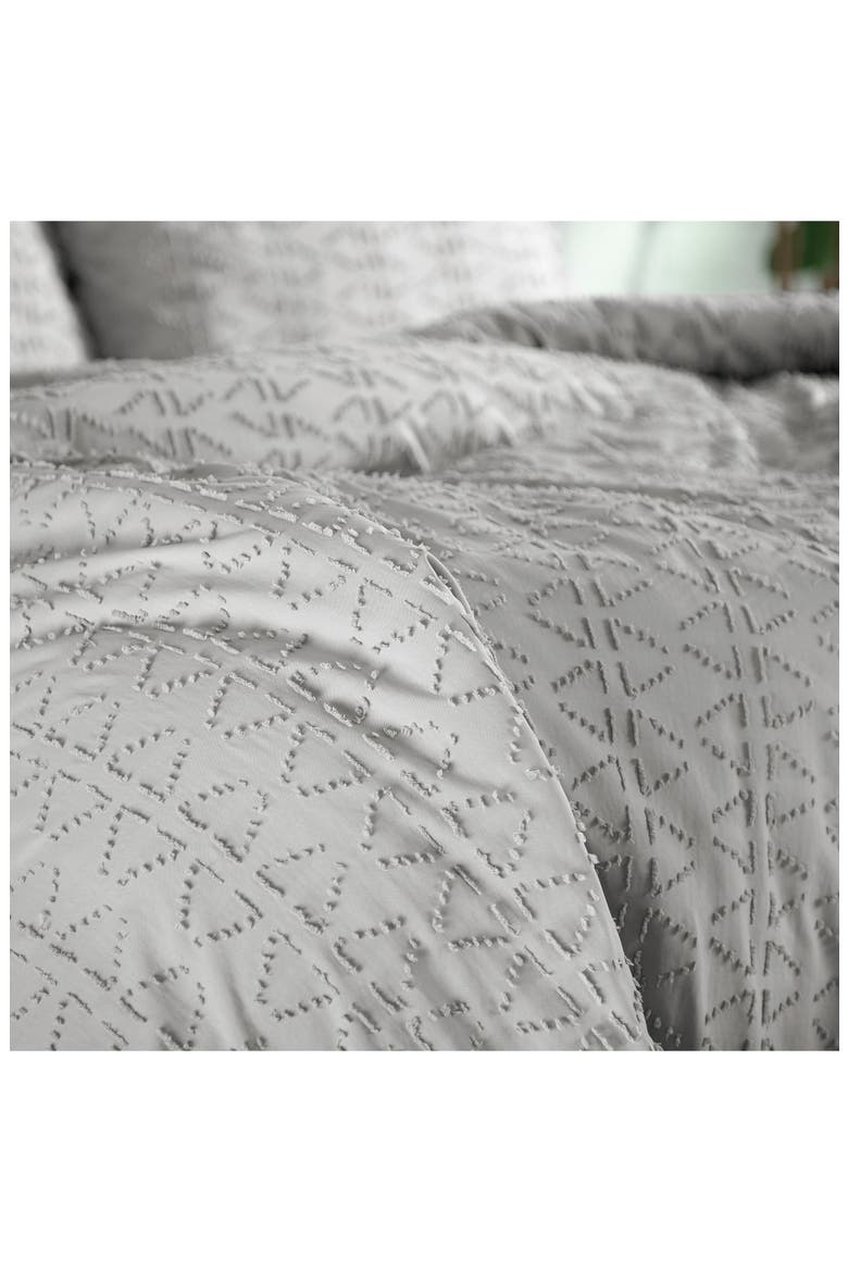 Bali Clipped Jacquard Duvet Set, Alternate, color, STEEL GREY