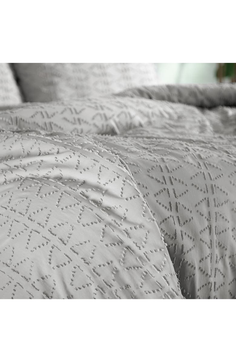 SOUTHSHORE FINE LINENS Bali Clipped Jacquard Duvet Set, Alternate, color, Steel Grey