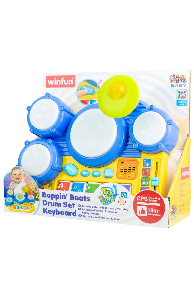 Winfun Boppin Beats Drum Set Keyboard Musical Toy, Alternate, color, Multicolored