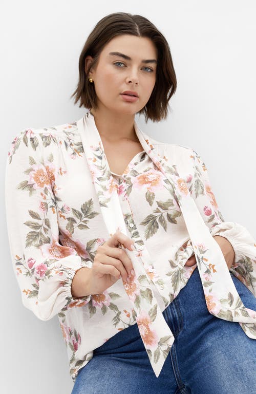 City Chic Arianna Button-up Shirt In Multi