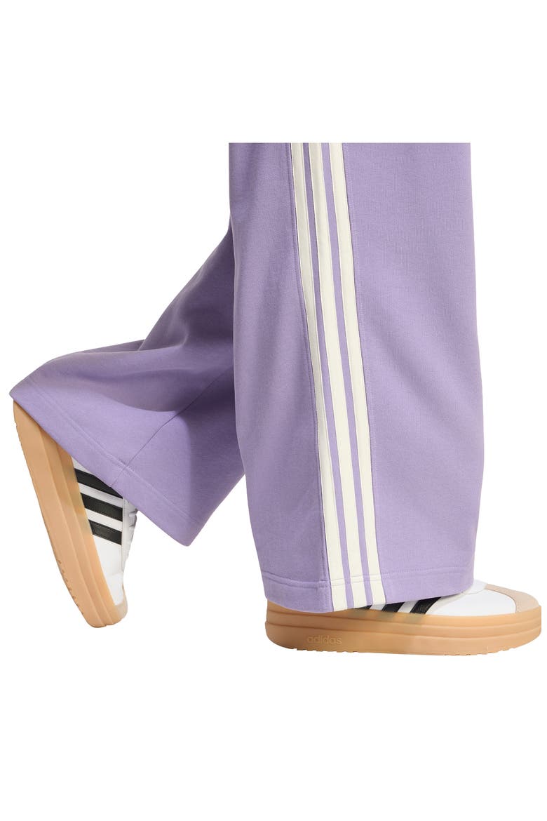 Adicolor Wide Leg 3-Stripes Track Pants, Alternate, color, MAGIC LILAC