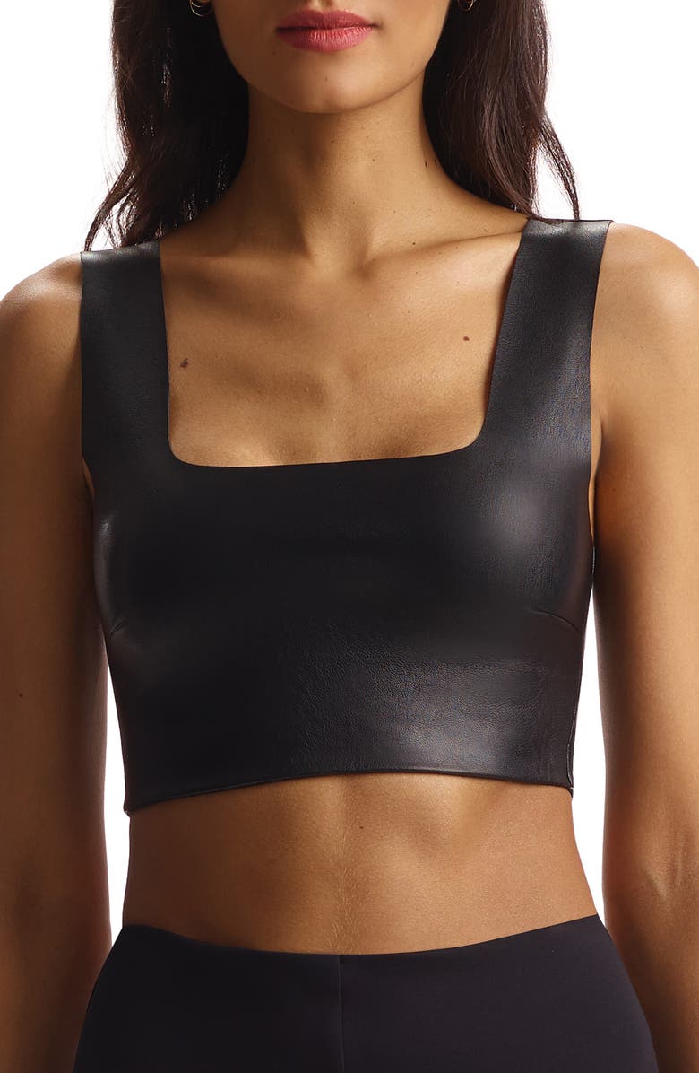 Commando Faux Leather Crop Top, Main, color, 