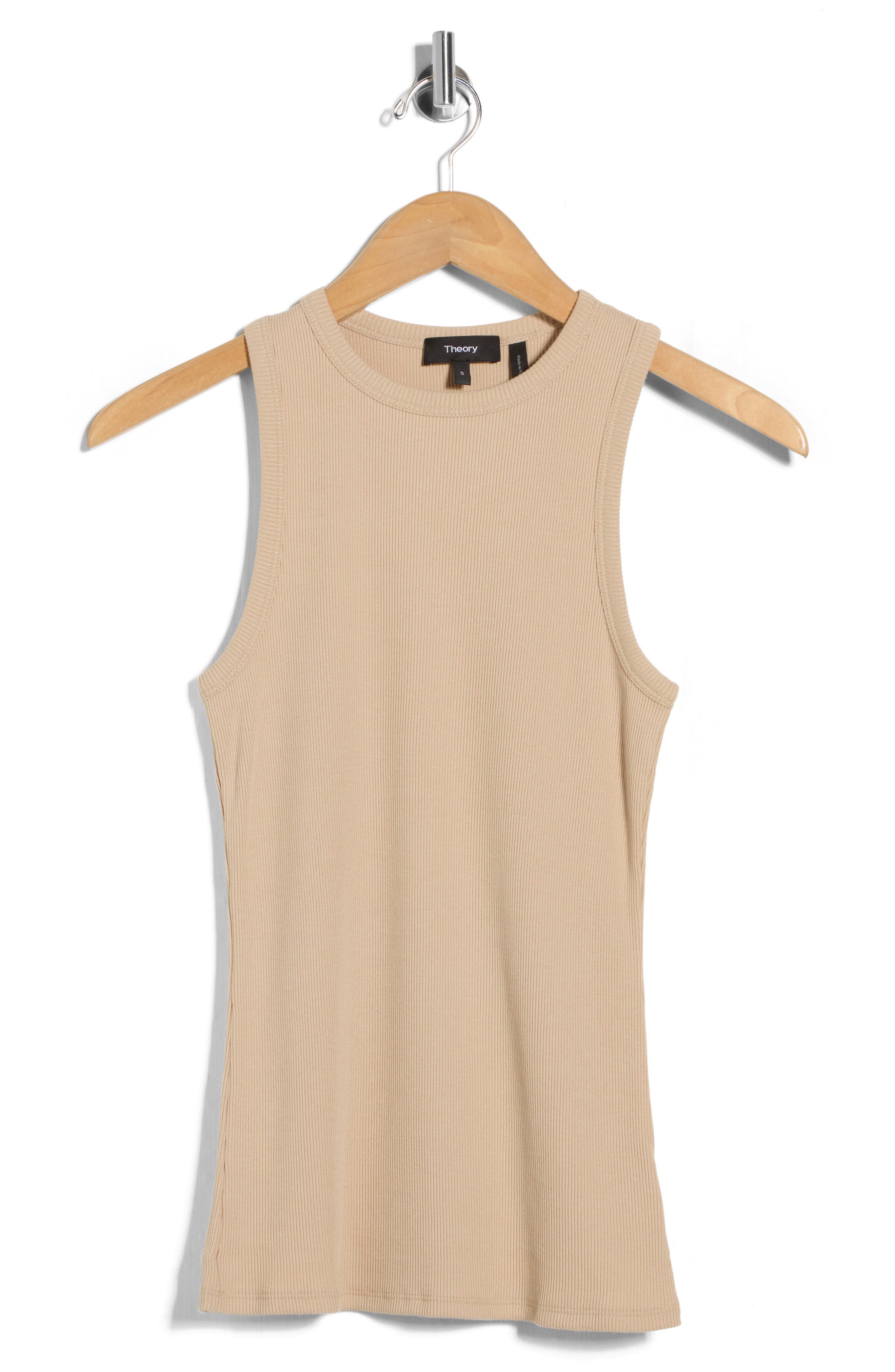 Theory Fitted Rib Stretch Organic Cotton Tank