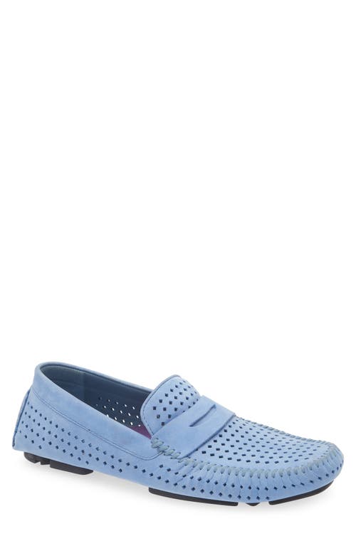Robert Zur Flyer Perforated Driving Shoe In Sapphire