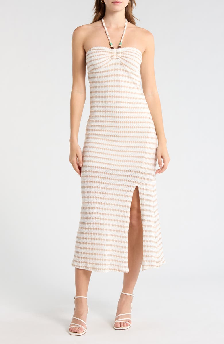 Madden Girl Knit Maxi Halter Dress, Main, color, Cream Taupe