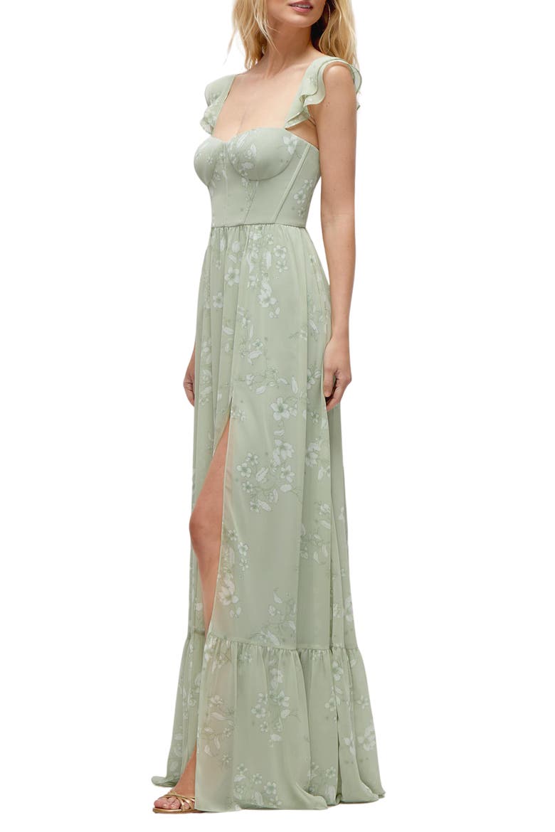 Bustier Maxi Dress, Alternate, color, VINTAGE PRIMROSE SAGE