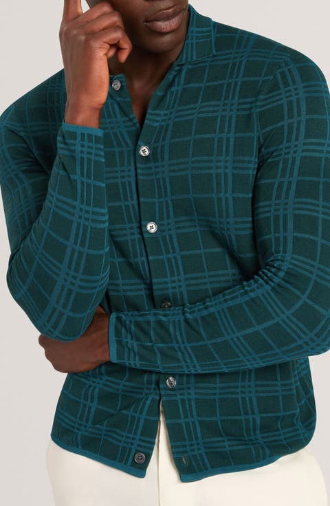 Mcline Grid Long Sleeve Cardigan