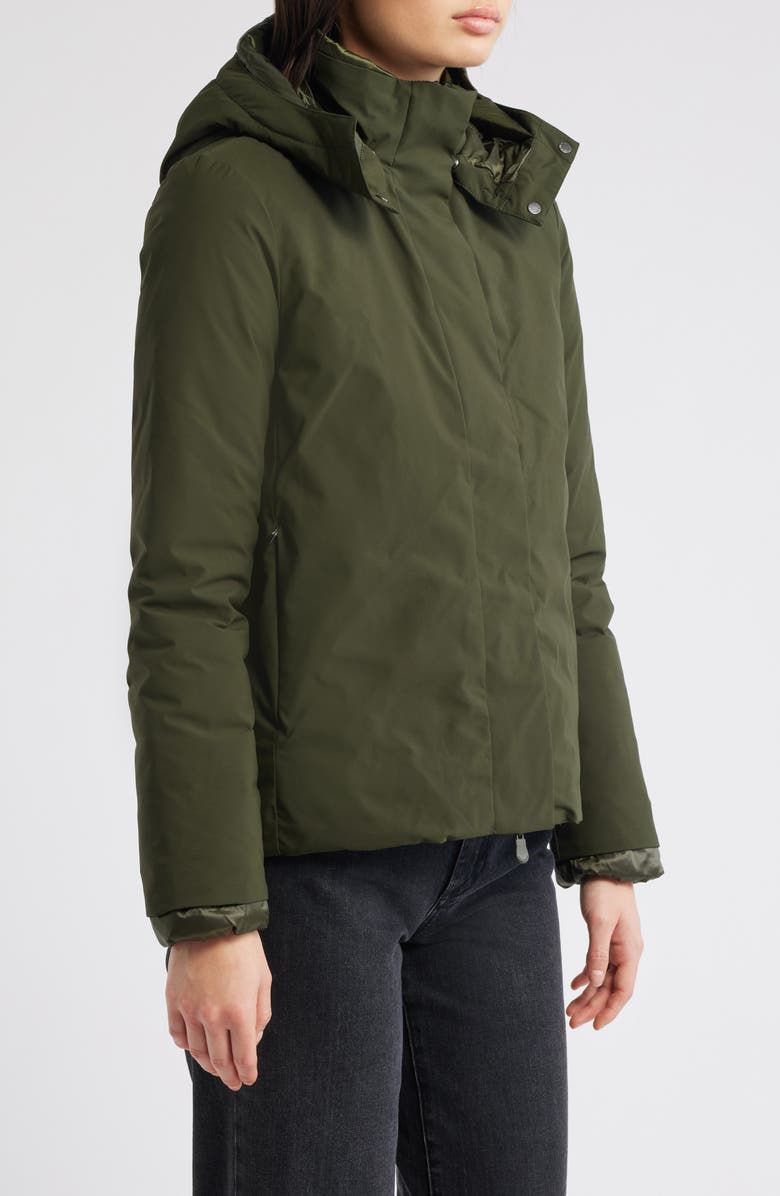 Save The Duck Elaine Waterproof Hooded Jacket, Alternate, color, Land Green
