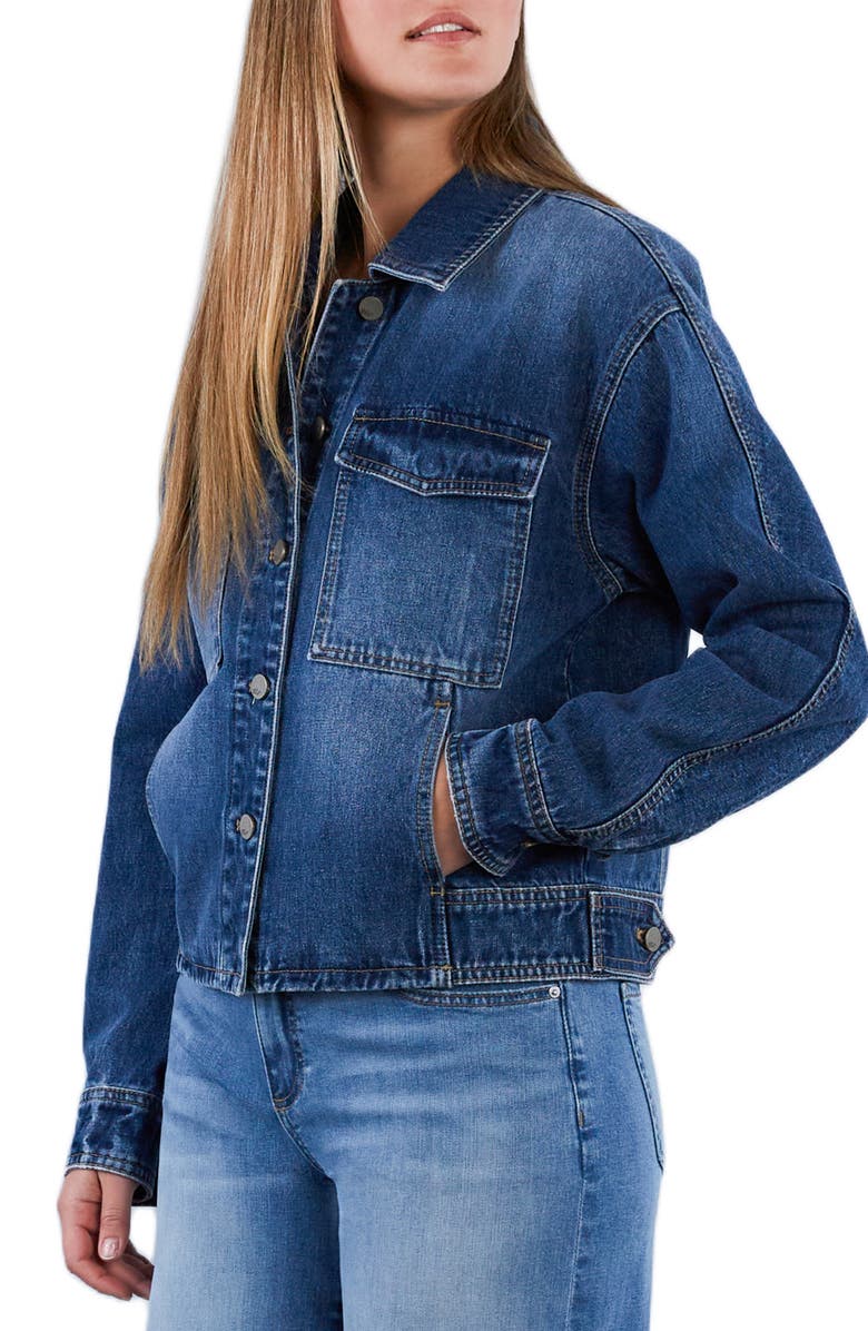 Wash Lab Denim Retro Denim Jacket, Alternate, color, Classic Blue