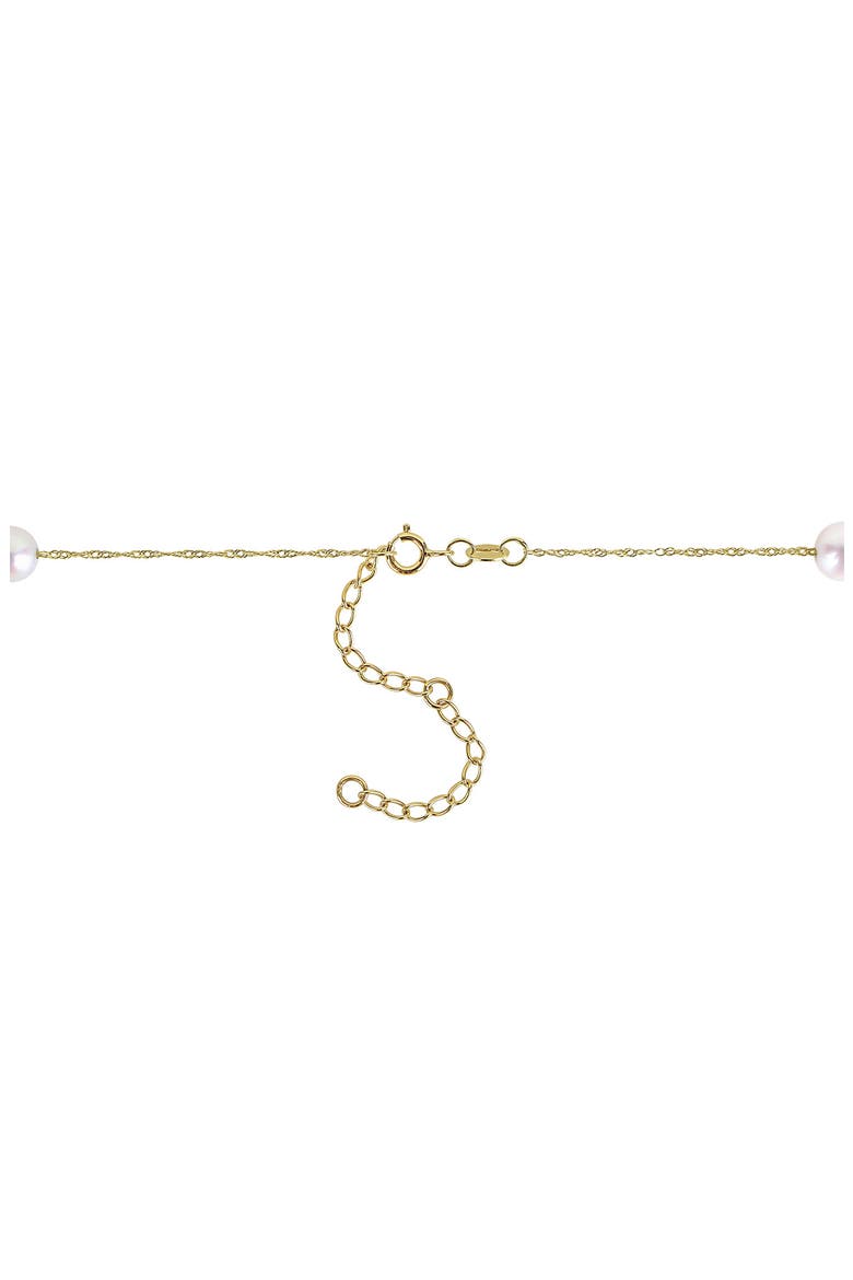 10k Gold Cultured Pearl Station Necklace, Alternate, color, WHITE