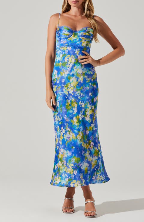 Florianne Floral Print Bustier Sleeveless Maxi Dress