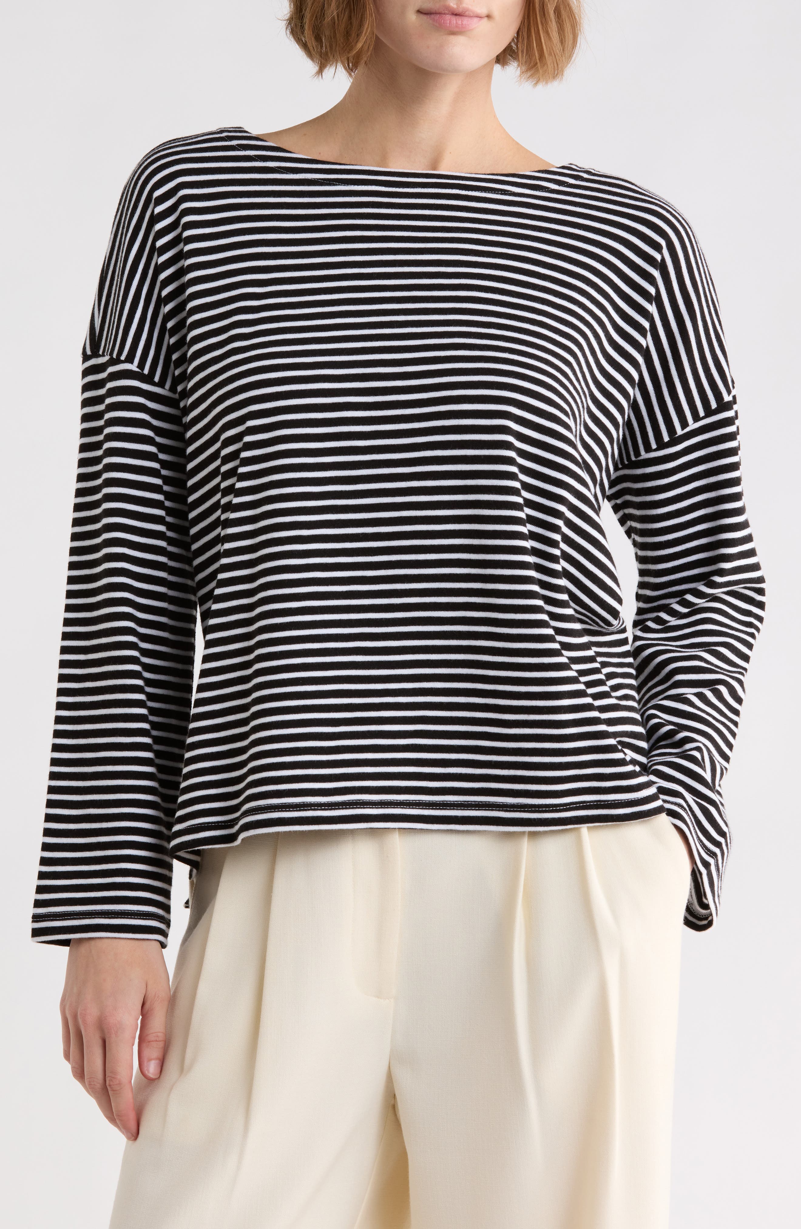 Striped Bateau Neck Tee