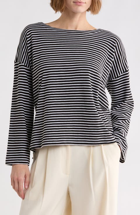 Striped Bateau Neck Tee