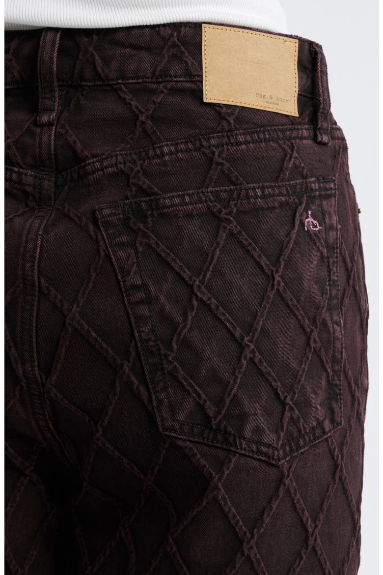 Logan Mid Rise Wide Leg Quilted Jeans, Alternate, color, QUILTED BURGUNDY