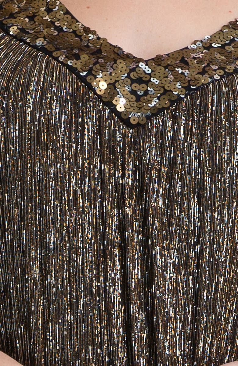 Donna Ricco Sequin Metallic Trapeze Dress, Alternate, color,