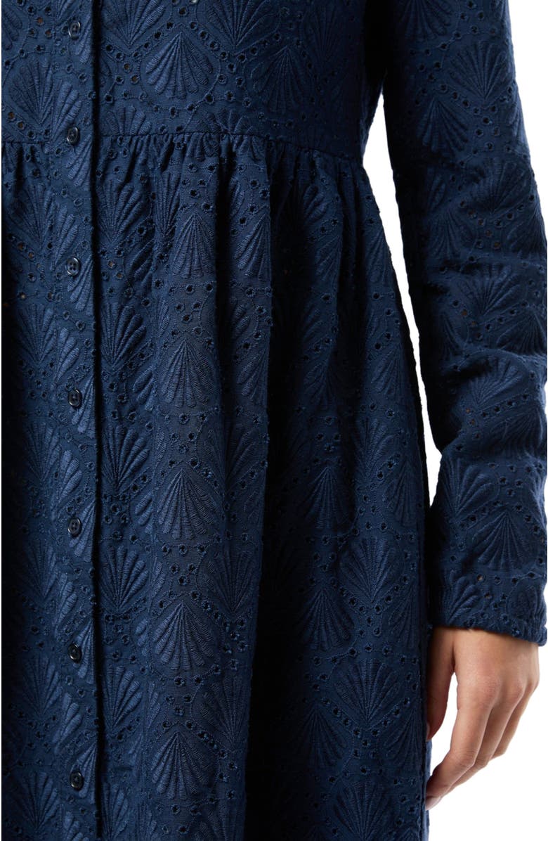 Onia Air Linen Maxi Shirtdress, Alternate, color, Deep Navy