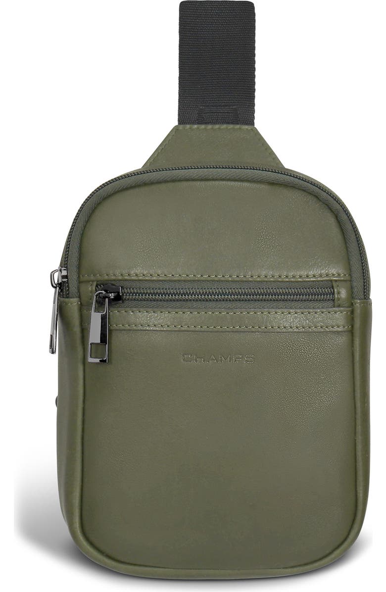 CHAMPS Onyx Leather Holster Sling Bag, Main, color, Khaki