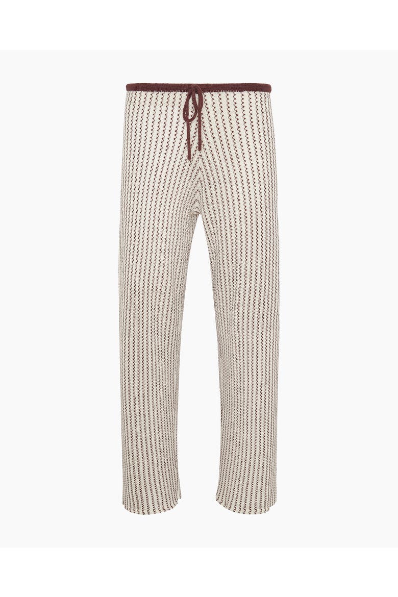 Crochet Knit Drawstring Pant, Alternate, color, Egret/Cacao