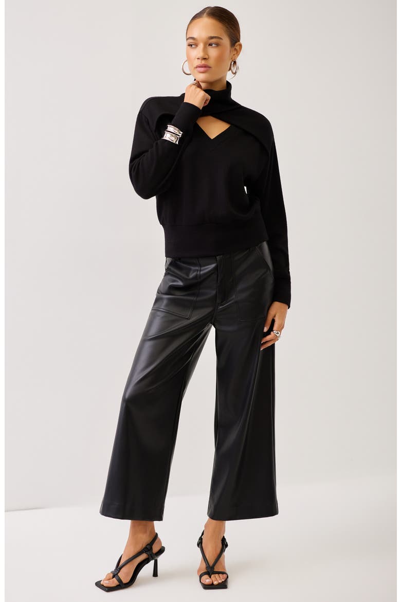 Caly Turtleneck Sweater, Alternate, color, BLACK