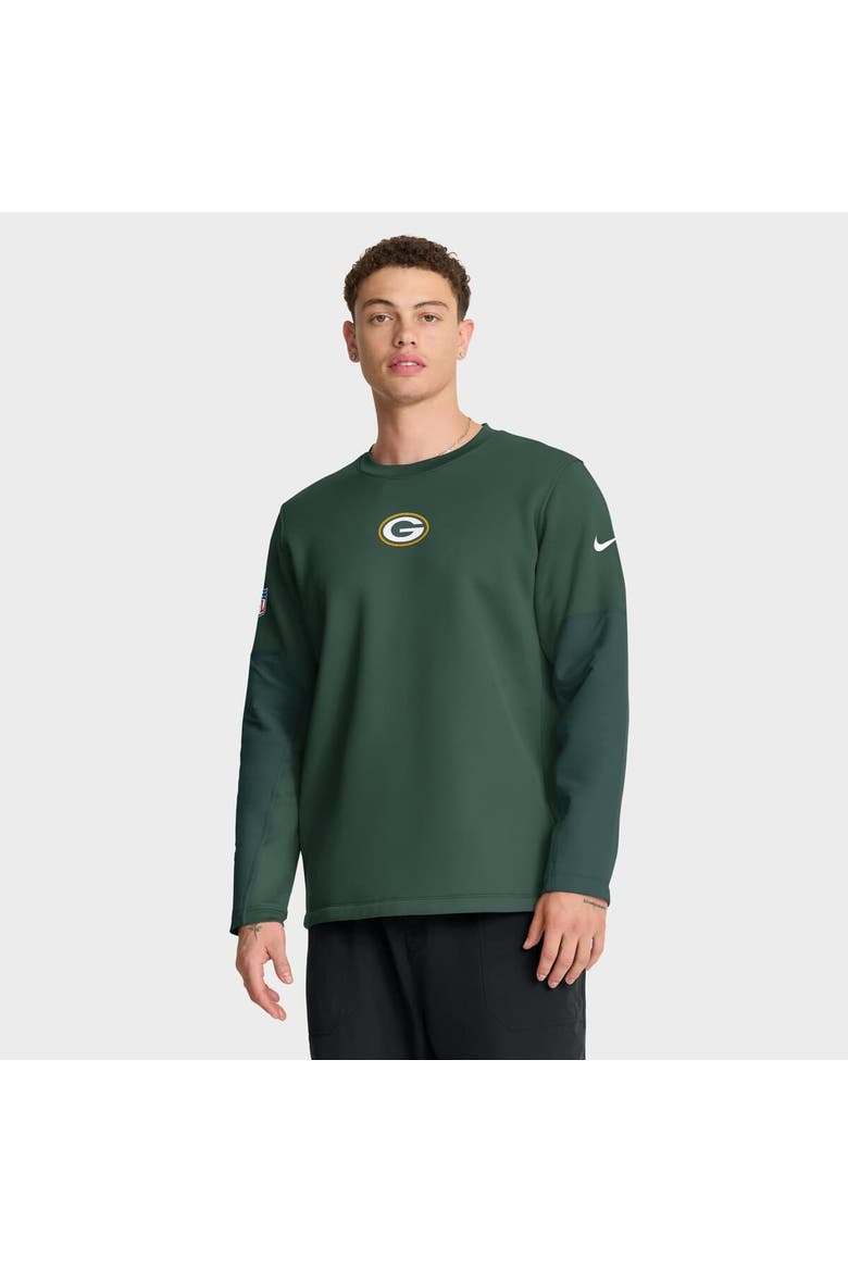 Men's Nike Green Green Bay Packers Sideline Coach Therma-FIT Long Sleeve T-Shirt, Main, color, Green