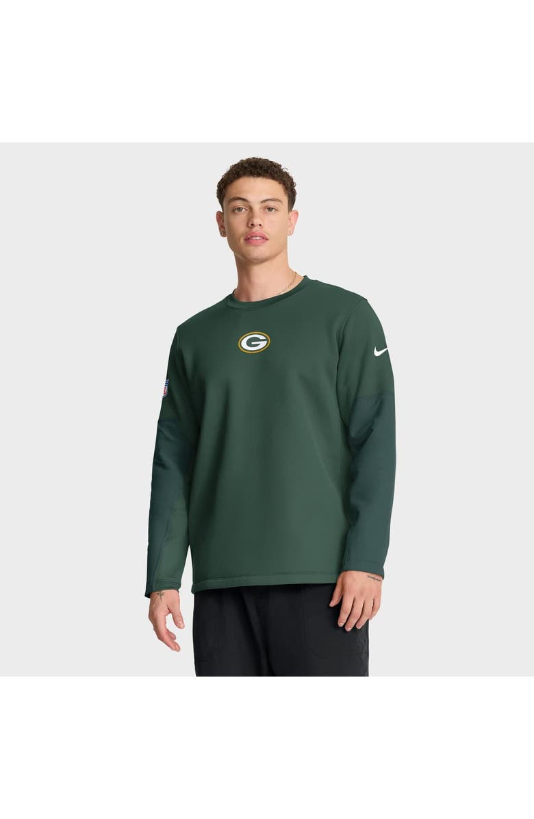 Nike Men's Nike Green Green Bay Packers Sideline Coach Therma-FIT Long Sleeve T-Shirt, Main, color, Green