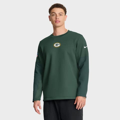 Men's Nike Green Green Bay Packers Sideline Coach Therma-FIT Long Sleeve T-Shirt