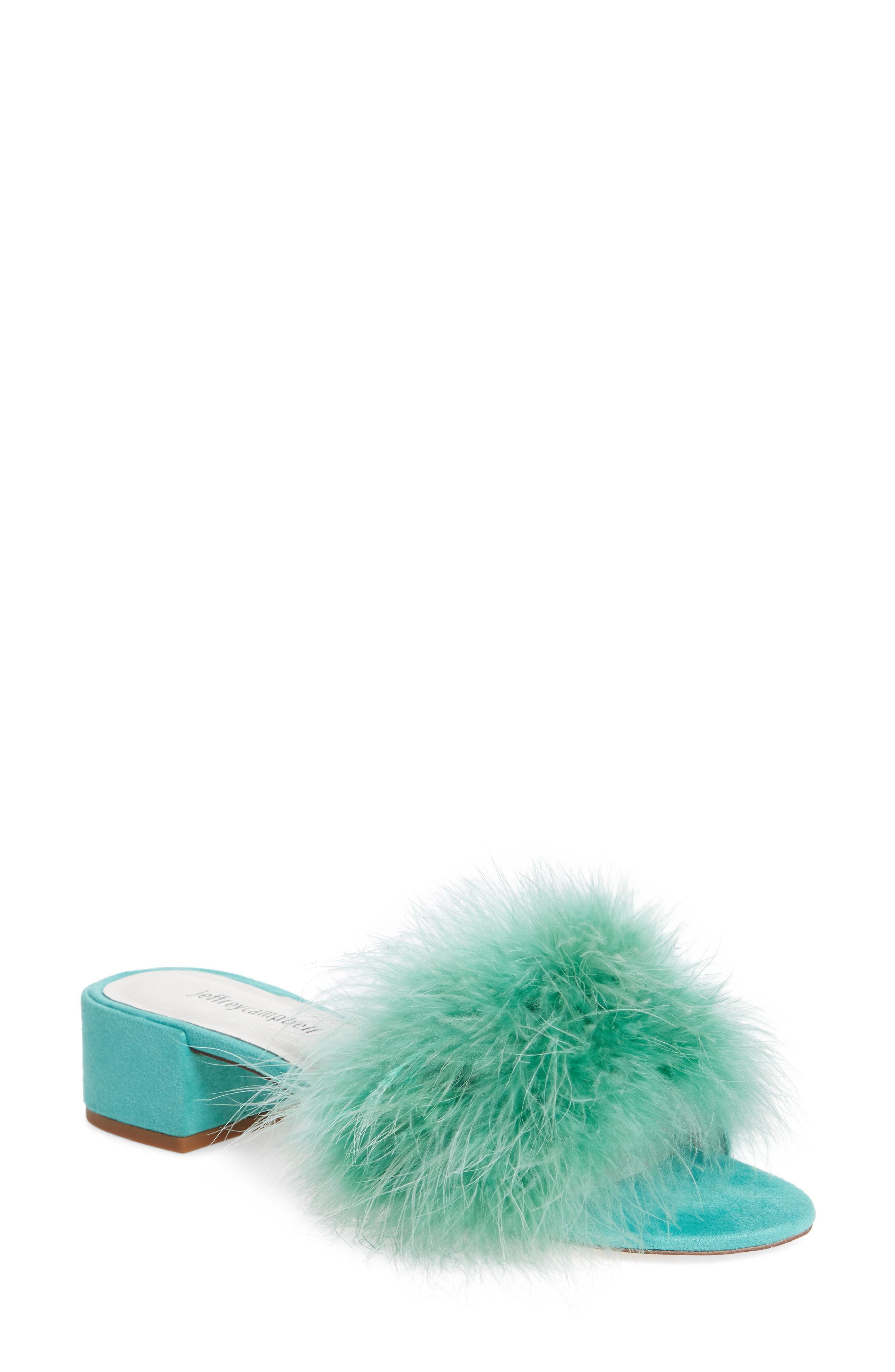 'Beaton' Slide Sandal, Main, color, MINT SUEDE