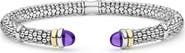LAGOS Caviar 18k Gold & Sterling Silver Green Quartz 7-Inch Torque Bracelet