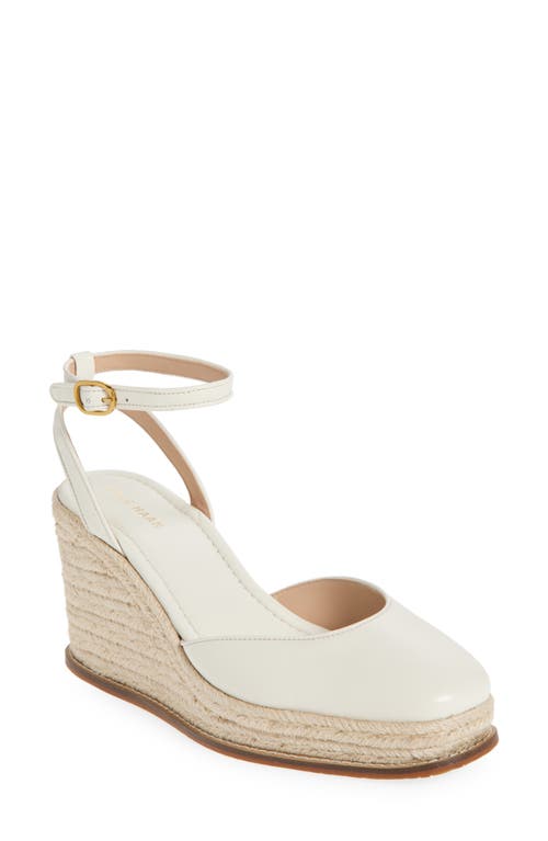 Cole Haan Cloudfeel Platform Wedge Espadrille In Ivory Leather