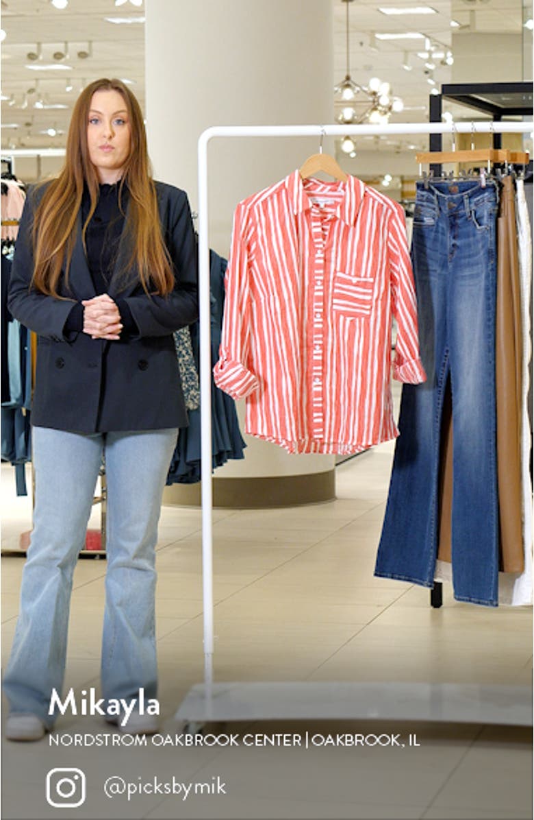 Hampton Stripe Non-Iron Cotton Button-Up Shirt, sales video thumbnail