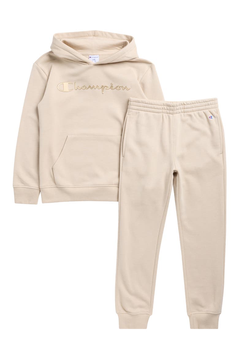 Kids' Metallic Signature Fleece 2-Piece Set, Main, color, TAN