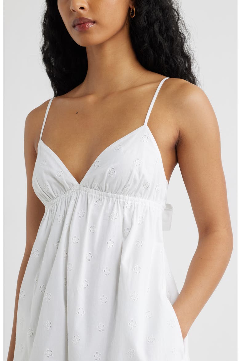 Cotton Eyelet Midi Dress, Alternate, color, WHITE
