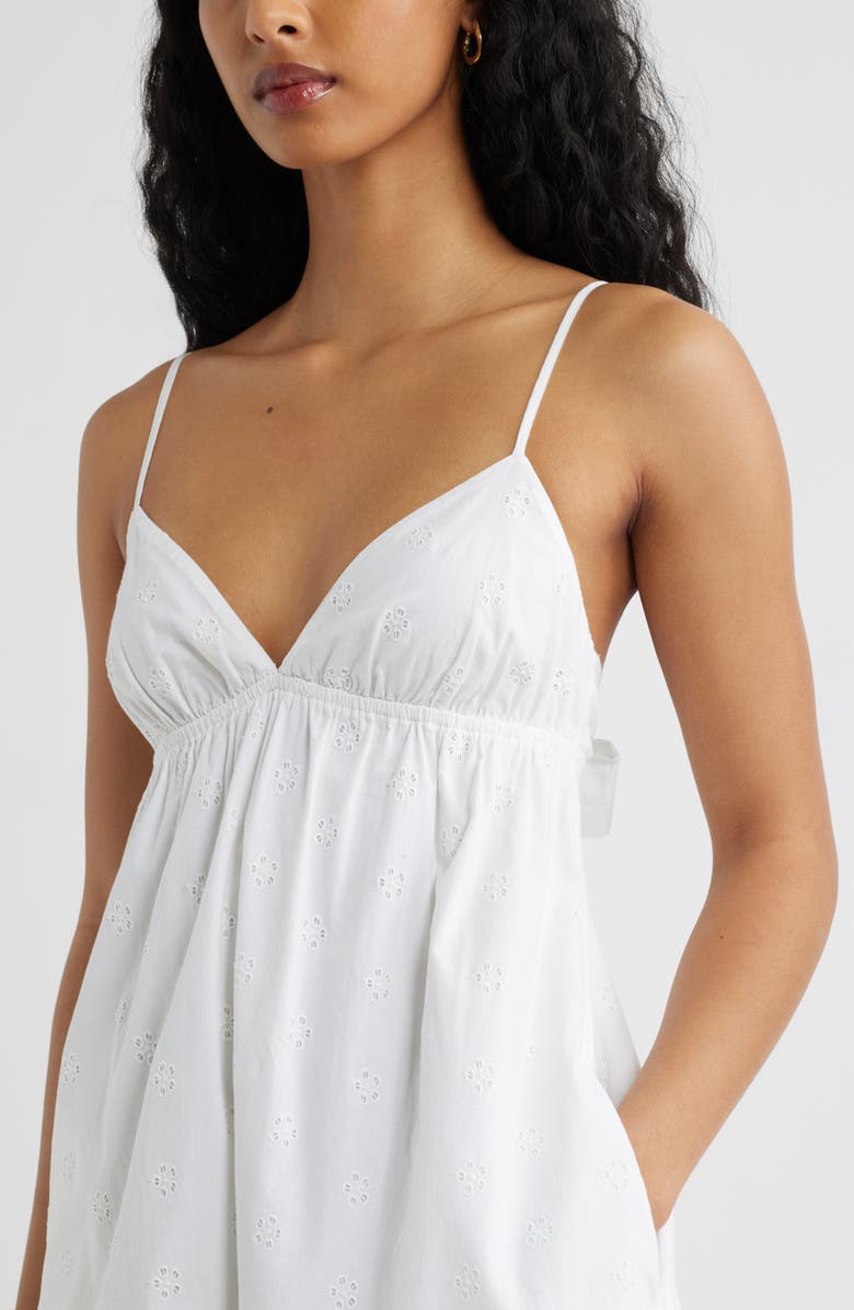 Open Edit Cotton Eyelet Midi Dress, Alternate, color, White