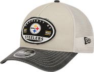 New Era Men's New Era Natural Pittsburgh Steelers Frayed M-Crown A-Frame 9FORTY Adjustable Hat