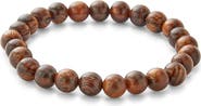 Brook and York Men's Tigerwood Bead Bracelet