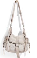 Free People We The Free Leigh Distressed Leather Hobo Bag