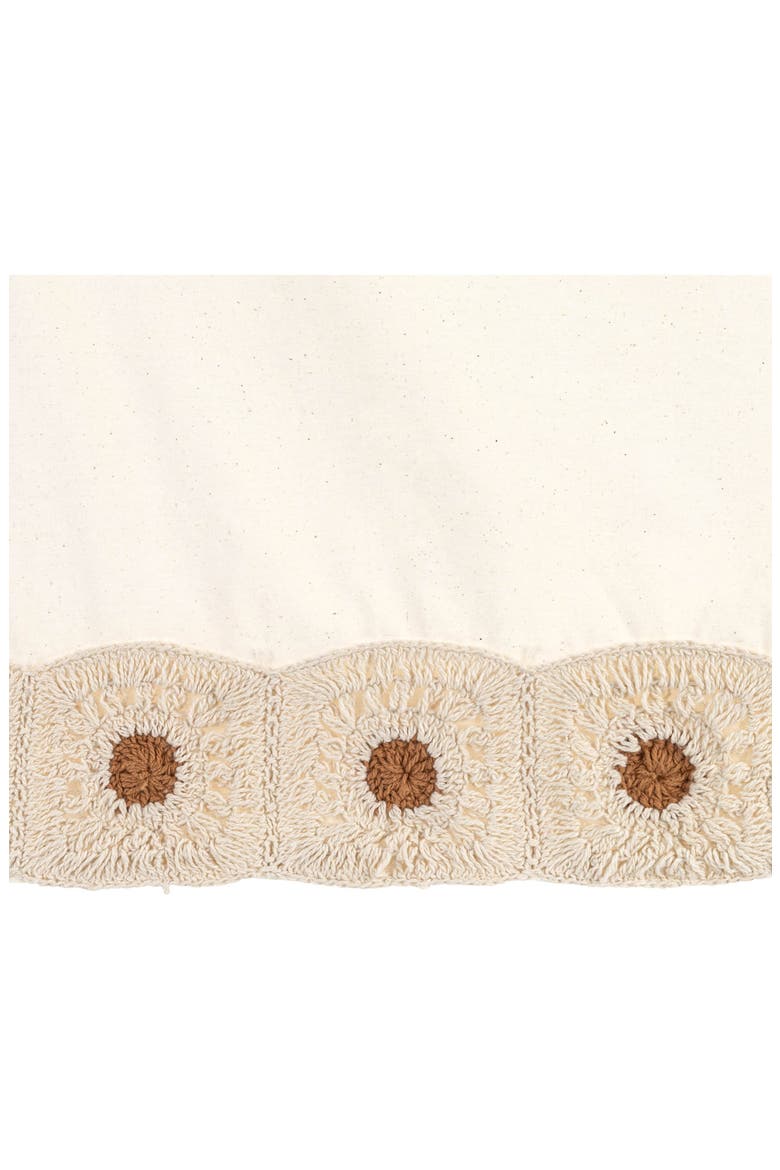 Crochet Trim Cotton Crib Skirt, Alternate, color, BEIGE