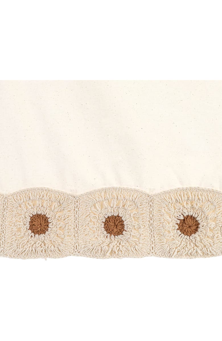 CRANE BABY Crochet Trim Cotton Crib Skirt, Alternate, color, Beige