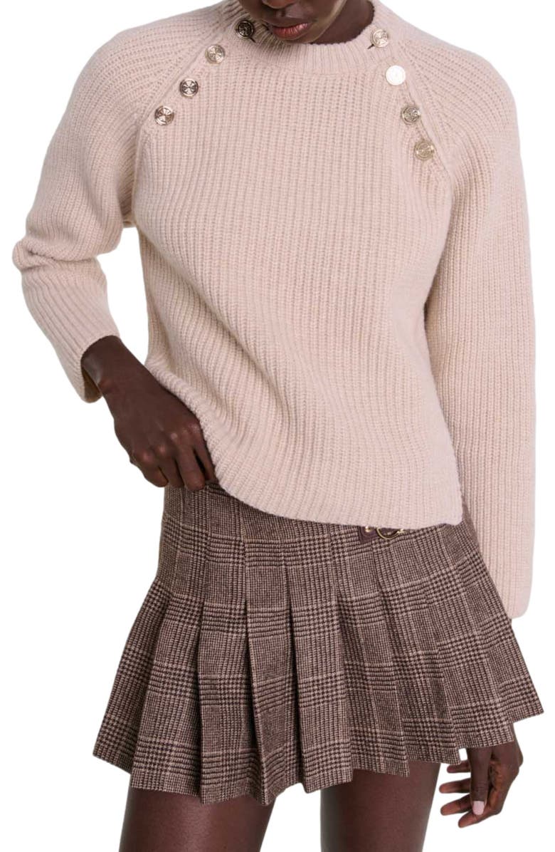 maje Ribbed wool sweater, Alternate, color, 