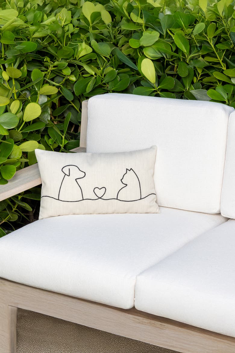Faithful Friends Hand Embroidered Indoor & Outdoor Woven Accent Pillow, Alternate, color, Friends