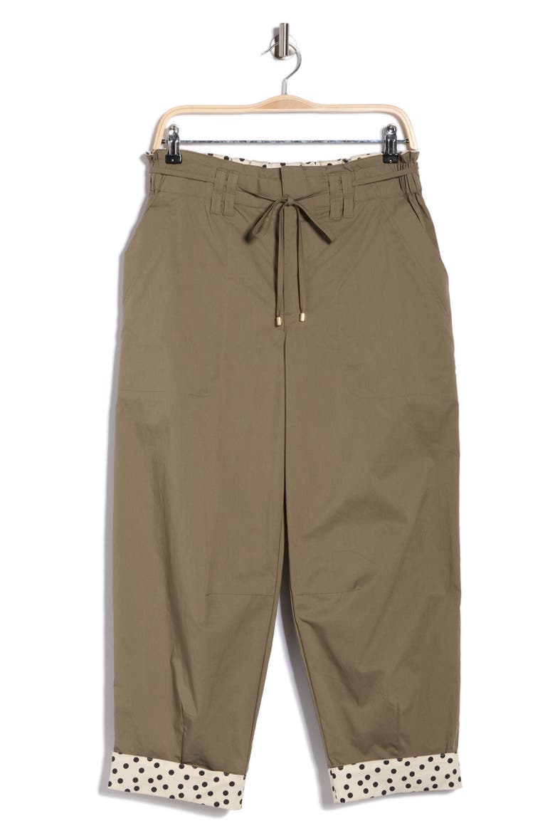 Paperbag Waist Barrel Pants, Alternate, color, LAUREL OAK